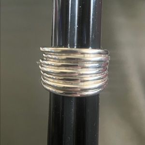 925 Sterling silver Multi level style ring heavy